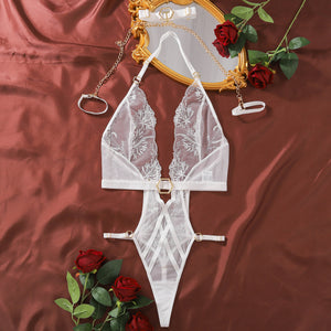 Bodysuit with Gold Chain & Choker