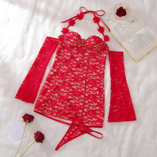 Red Lace Mini Dress