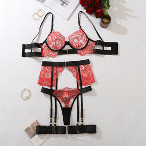 Luxury Lace Bra & Garter Set –  Adjustable Straps